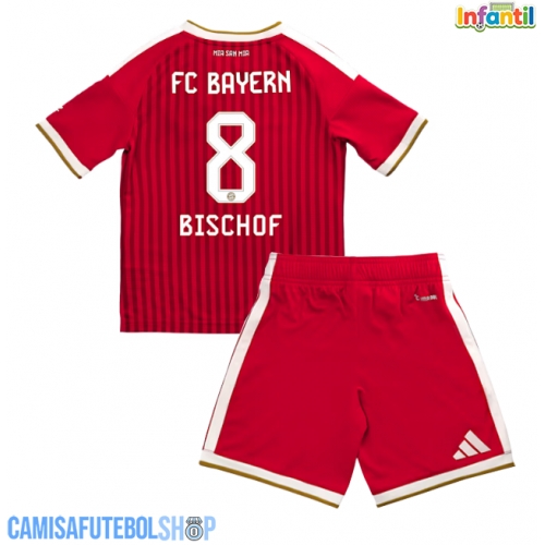 Camisa de time de futebol Bayern Munich Tom Bischof #8 Replicas 1º Equipamento Infantil 2026-27 Manga Curta (+ Calças curtas)
